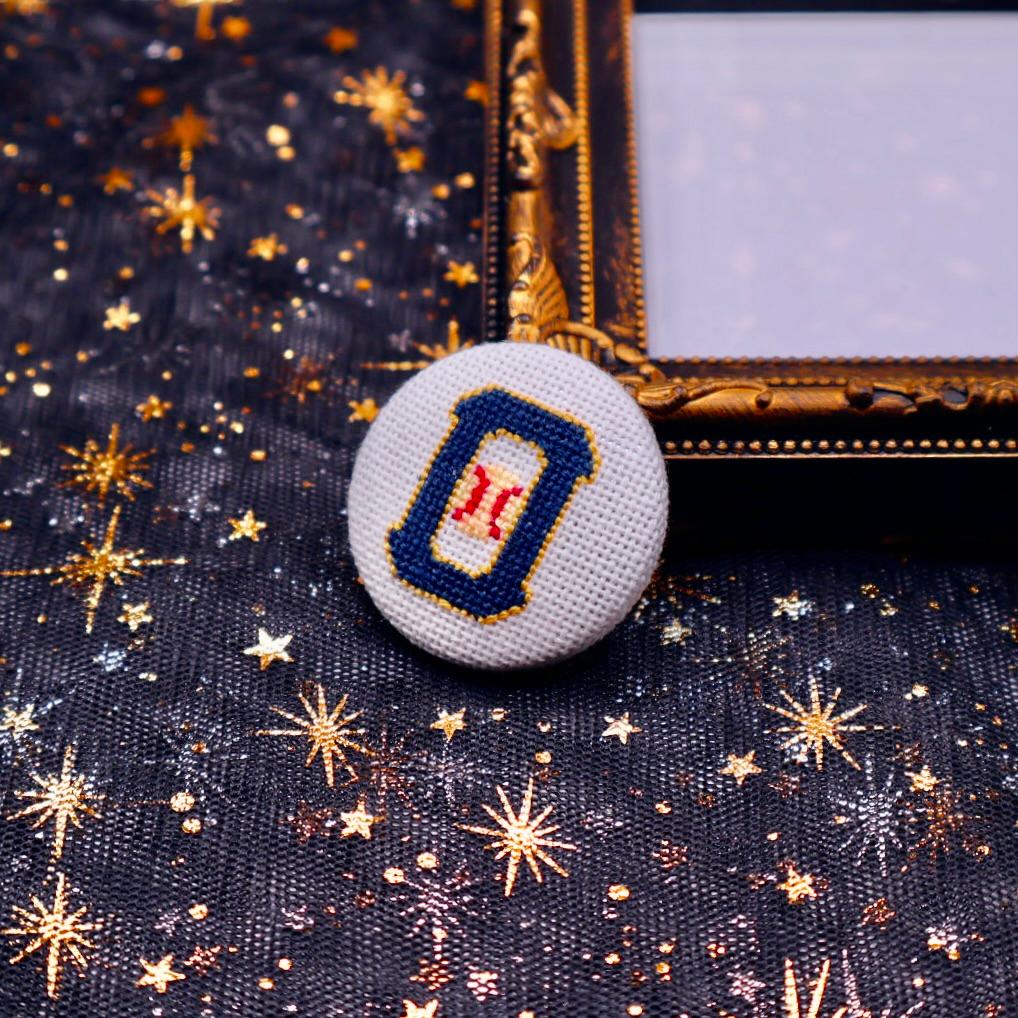 【オーダー可能】背番号 くるみボタンのヘアゴム クロスステッチ刺繍 侍ジャパン | 2枚目